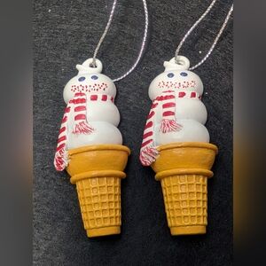2 Vintage Kurt Adler Dairy Queen "Curly The Cone" Ornaments